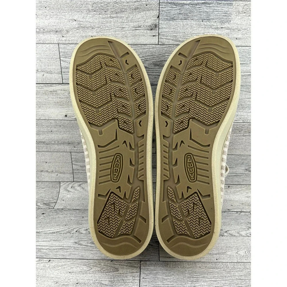 KEEN Women's Casual Striped Canvas Lace Up Sneakers Beige Tan Size 10‎